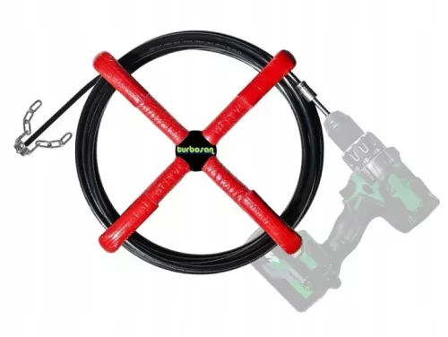 Curatator rotativ de scurgere TURBOSAN 40, 10 m, 2 capete pentru tevi 40-75 mm