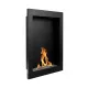 Bio-șemineu vertical suspendat VERTICAL negru mat, bio-vatră ecologică pentru camere mici, arzător 0,35L, design modern și sigur, fără coș de fum