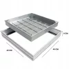 Trapă de inspecție din aluminiu sub pavaj 400 × 400 × 80 mm, deschidere 340 × 340 mm