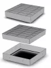 Trapă de inspecție din aluminiu sub pavaj 400 × 400 × 80 mm, deschidere 340 × 340 mm