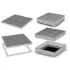 Trapa de inspecție din aluminiu sub pavaj 500 × 500 × 80 mm, deschidere 440 × 440 mm