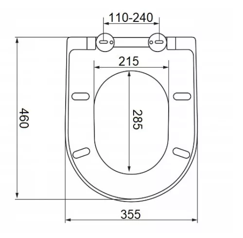 Scaun WC Mareani SEMTO alb 46 × 36 cm din duroplast