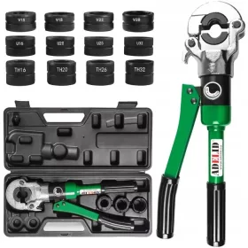   Presă hidraulică Adelid PEX-ZH-P cu 12 seturi de inserții TH/U/V și o carcasă