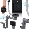 Sifon chiuveta Sink Quality 01840-1, negru mat, manual cu preaplin dreptunghiular