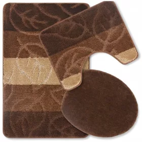 Set de baie din trei piese Decorator Home Leaves maro