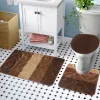 Set de baie din trei piese Decorator Home Leaves maro