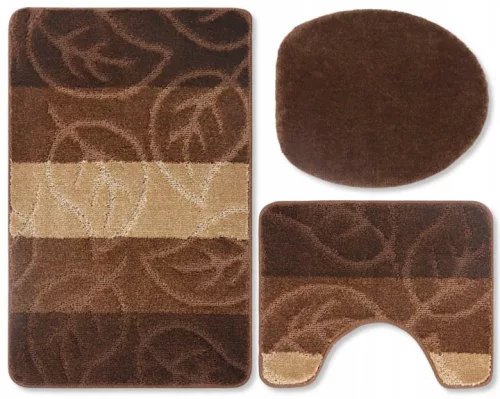 Set de baie din trei piese Decorator Home Leaves maro