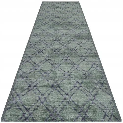 Covor verde geometric e-floor EF0435 80 × 300 cm