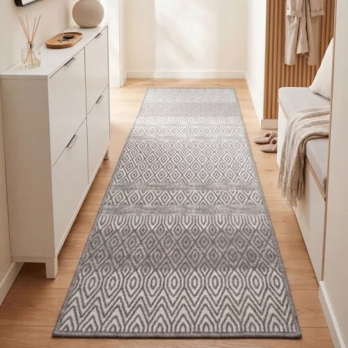 Covor antiderapant gri-bej e-floor EF0439 80 × 300 cm