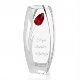 Vaza de sticla ePrezenty Tulipan 32 cm cu cristal si gravura