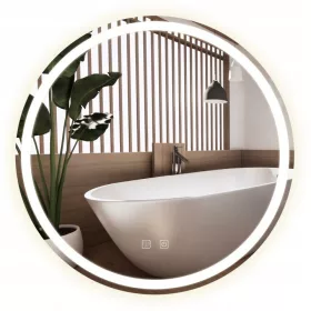   Oglinda rotunda LED Tutumi Bas 70 cm cu control al luminozitatii