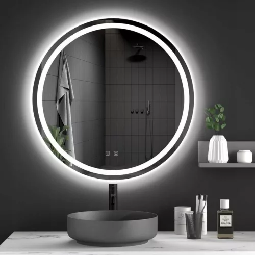 Oglinda rotunda LED Tutumi Bas 70 cm cu control al luminozitatii