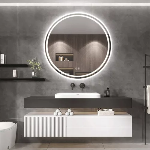 Oglinda rotunda LED Tutumi Bas 70 cm cu control al luminozitatii