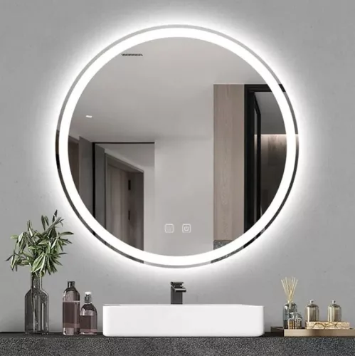 Oglinda rotunda LED Tutumi Bas 90 cm cu control tactil