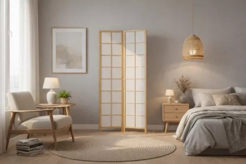 Ecran alb RIIMARE Scandi Chic J000, 2 părți 80 × 172 cm