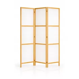   Paravan din lemn alb RIIMARE Shoji J000, 3 părți 125 × 172 cm