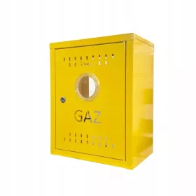   Dulap de gaz galben SG-W 400 × 500 × 250 mm cu fereastra de inspecție, RAL 1023