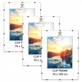   Set de 3 rame antirame 70 × 100 cm cu plexiglas și placă HDF