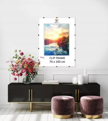 Set de 3 rame antirame 70 × 100 cm cu plexiglas și placă HDF