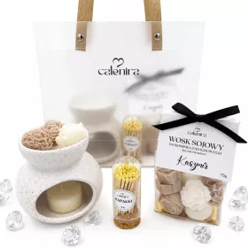 Set cadou cu lampa aromată și ceară de soia 75 g Kaszmir