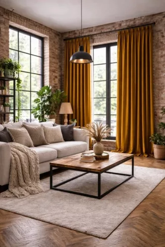 Perdea catifea Velvet 155 cm aurie la comandă