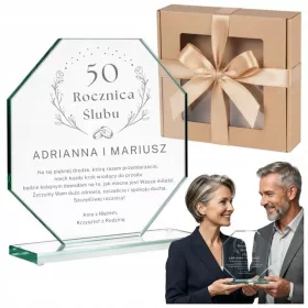   Statuetă de sticlă personalizată pentru aniversare 20 × 20 cm