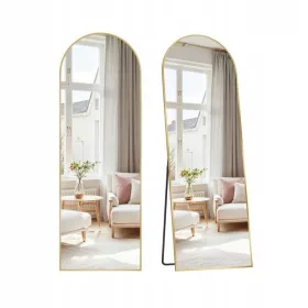 Oglindă cu arc Songmics 160 × 50 cm auriu pal