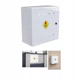   Dulap gaz alb Instal-home 600 × 600 × 250 mm fara perete din spate, cu cheie