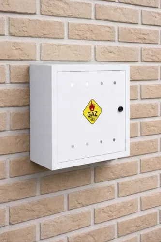 Dulap gaz alb Instal-home 600 × 600 × 250 mm fara perete din spate, cu cheie
