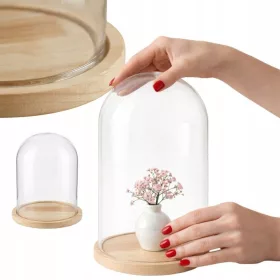 Cupolă decorativă bej AURA cu capac de sticlă, 30 cm