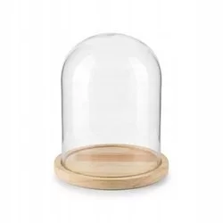 Cupolă decorativă bej AURA cu capac de sticlă, 30 cm