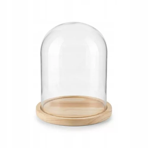 Cupolă decorativă bej AURA cu capac de sticlă, 30 cm