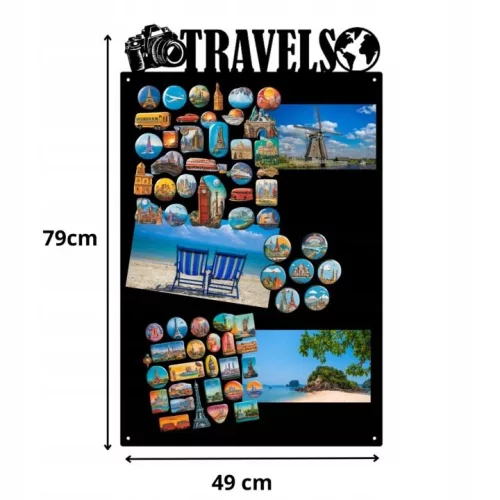 Placă de călătorie TRAVELS pentru magneți 74 × 49 cm