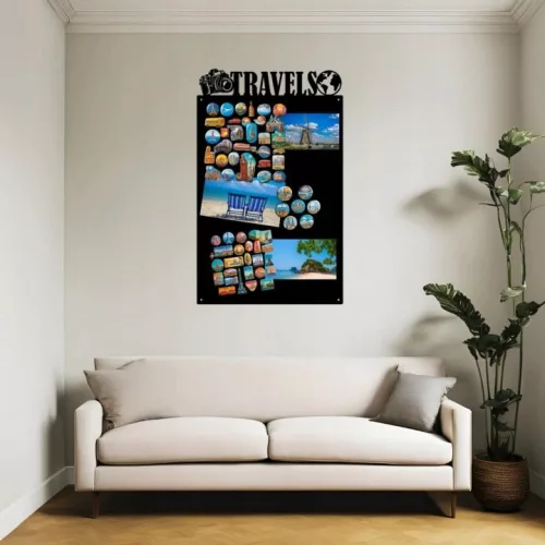 Placă de călătorie TRAVELS pentru magneți 74 × 49 cm
