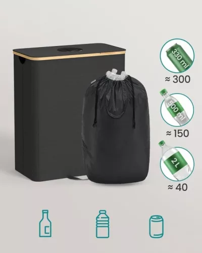 SONGMICS RRB513B01 coș pentru sticle returnabile cu capacitate de 135 l