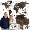 Harta 3D a lumii din lemn Pinelini Wenge XL 130 × 72 cm