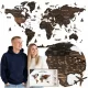 Harta 3D a lumii din lemn Pinelini Wenge XL 130 × 72 cm