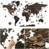 Harta 3D a lumii din lemn Pinelini Wenge XL 130 × 72 cm