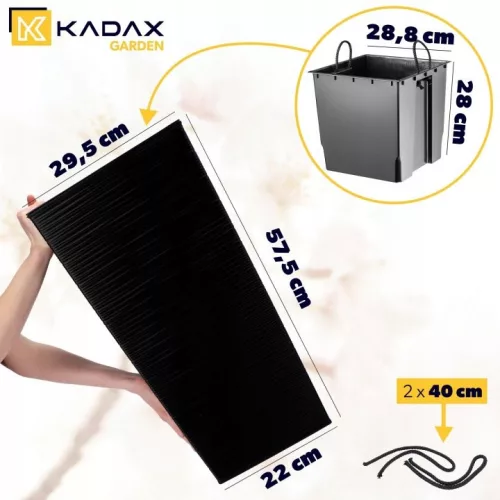 Container inalt negru Kadax K3036 cu insert 57 cm