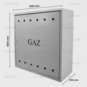   KOM EKO 001 dulap de gaz din oțel inoxidabil 600 × 600 × 250 mm cu perete din spate
