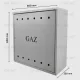 KOM EKO 001 dulap de gaz din oțel inoxidabil 600 × 600 × 250 mm cu perete din spate