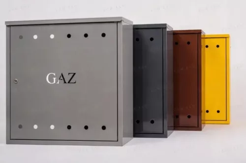 KOM EKO 001 dulap de gaz din oțel inoxidabil 600 × 600 × 250 mm cu perete din spate