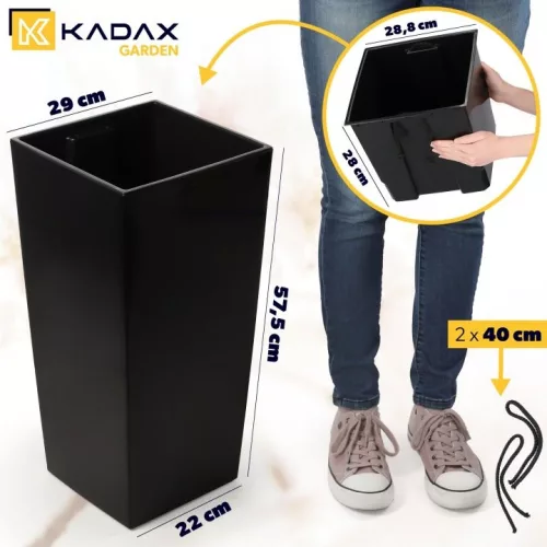 Container inalt din plastic negru Kadax K8048 57,5 cm