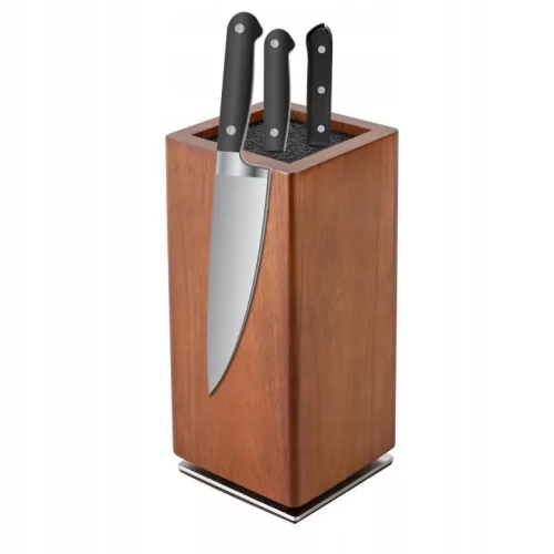 Bloc magnetic rotativ pentru cuțite din lemn de acacia 24,6 cm