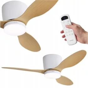   Ventilator de tavan EBERG ARX cu lumina LED, 106 cm, lemn natural