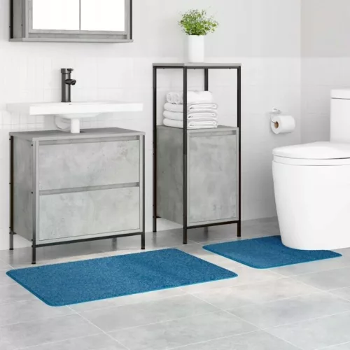 Set de 2 covorașe de baie albastre VidaXL 50 × 50 și 60 × 90 cm
