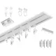 Galerie de tavan cu două șine, alb, 300 cm din aluminiu