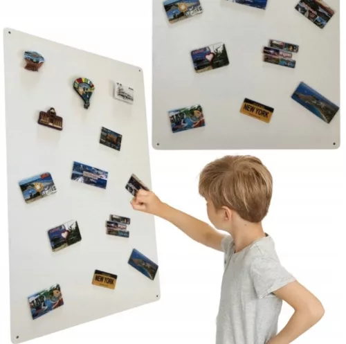 Tabla magnetica alba STALFORM 80 × 50 cm din otel