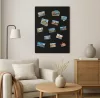 Tabla magnetica din otel negru 80 × 50 cm