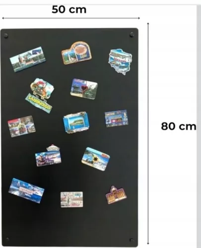 Tabla magnetica din otel negru 80 × 50 cm